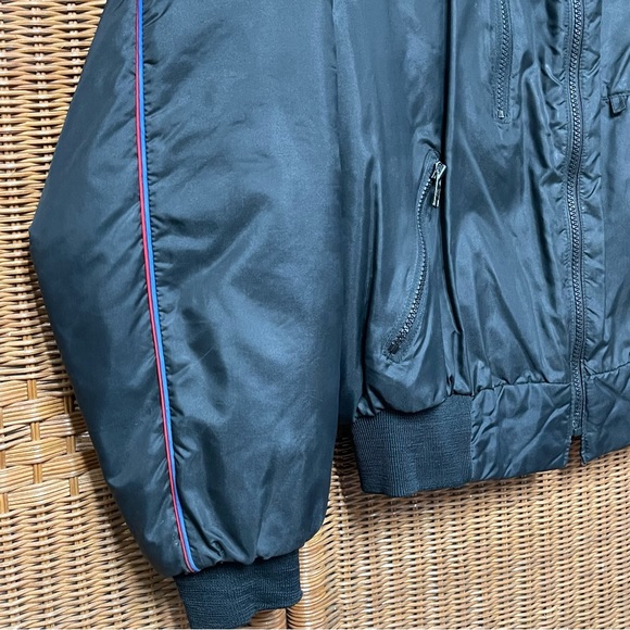VTG BF Goodrich Satin Bomber Jacket Style Black Medium - Picture 5 of 11
